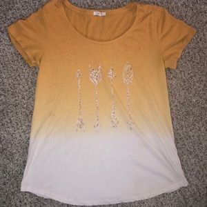 Yellow dip dye arrow top